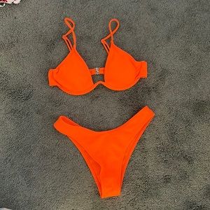 Neon orange bikini
